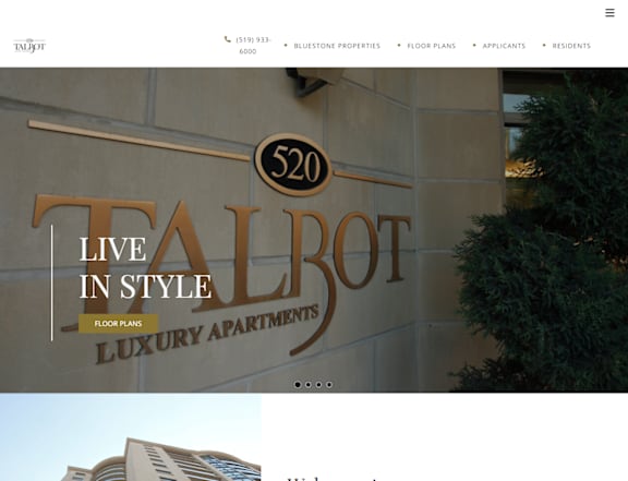 a screenshot of a website with different screenshots of a building
