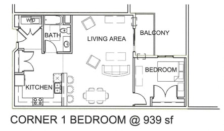  Floor Plan 1 Bedroom 1 Bathroom w/ Den