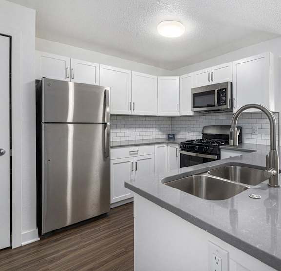 kitchen with stainless steel appliances at Eagle Ridge Apartment Homes, Traverse City, MI