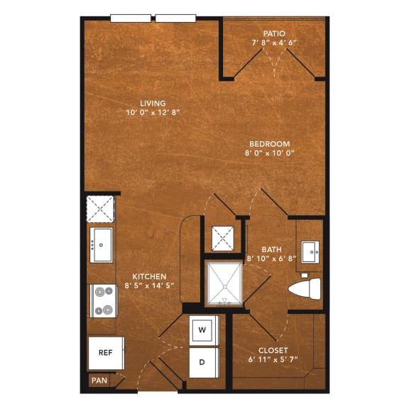 Floor Plan  A1-A Floor Plan at Aviator West 7th, Fort Worth, Texas