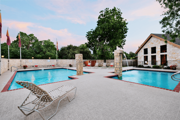 Pool with  lounge chairs