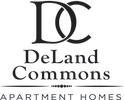 the logos of deland common apartments and apartment homes
