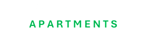 The image displays the text "OATES ESTATES APARTMENTS" in green on a dark background.