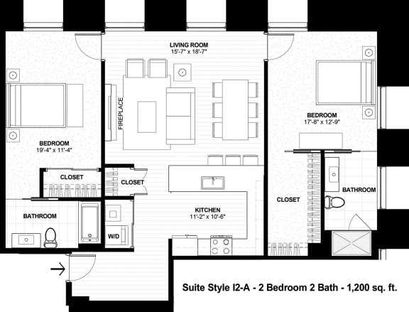 Suite Style I2-A at The Terminal Tower Residences Apartments, Ohio