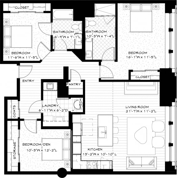 Suite Style 05 -3Bed_2Bath at Residences at Halle, Cleveland, Ohio