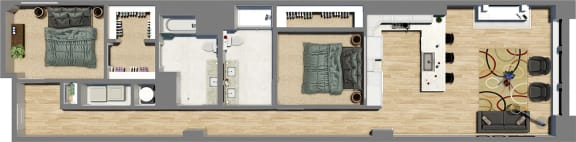 Suite Style 15 - 2 Bedrooms 2 Baths at Residences at Halle, Cleveland, OH