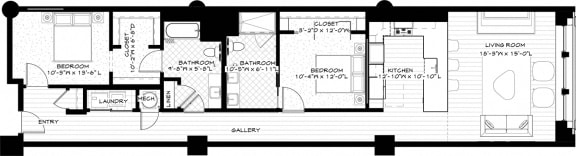 Suite Style 15 - 2Bed_2Bath at Residences at Halle, Cleveland, 44113