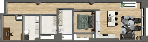 Suite Style 16 - 1 Bedroom 1.5 Baths with Den at Residences at Halle, Cleveland, Ohio