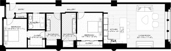 Suite Style 12 - 2Bed_2Bath at Residences at Halle, Cleveland, Ohio