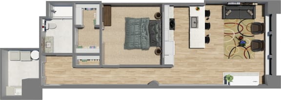 Suite Style 09 - 1 Bedroom 1 Bath Suite Style 09 - 1 Bedroom 1 Bath at Residences at Halle, Cleveland, Ohio