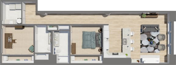 Suite Style 07 - 2 Bedrooms 1.5 Baths at Residences at Halle, Ohio, 44113