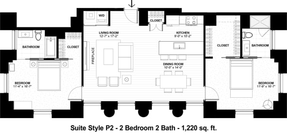 Suite Style P2 at The Terminal Tower Residences Apartments, Ohio
