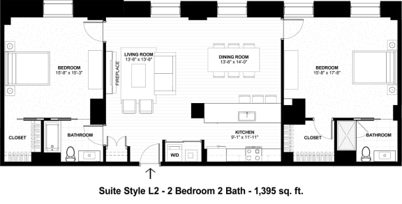 Suite Style L2 at The Terminal Tower Residences Apartments, Cleveland, OH