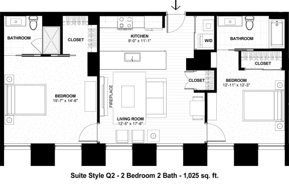 Suite Style Q2 at The Terminal Tower Residences Apartments, Ohio, 44113