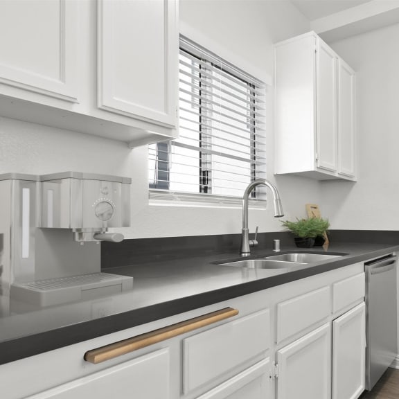 Kitchen at NoVa Townhomes, Canoga Park, California