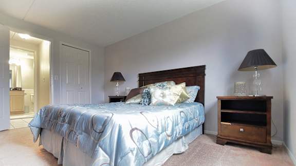 Bedroom with Private Bath at  Integrity Medina Apartments, Integrity Realty LLC, Medina, OH, 44256
