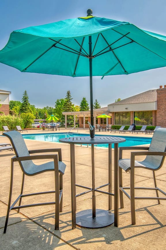 Heated Pool at Prentiss Pointe Apartments in Harrison Township, Michigan