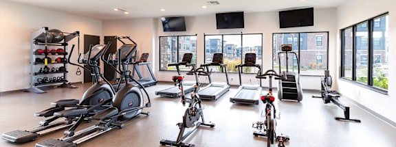 Workout Room at Liberty Flats Apartments, Liberty Township, OH