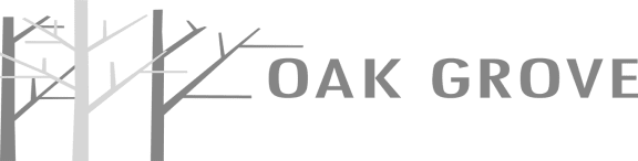 the logo for oak grove with the words oak grooves