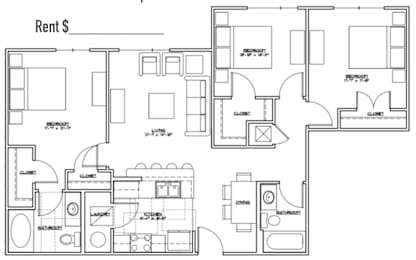  Floor Plan 3 Bedroom (The Denali)