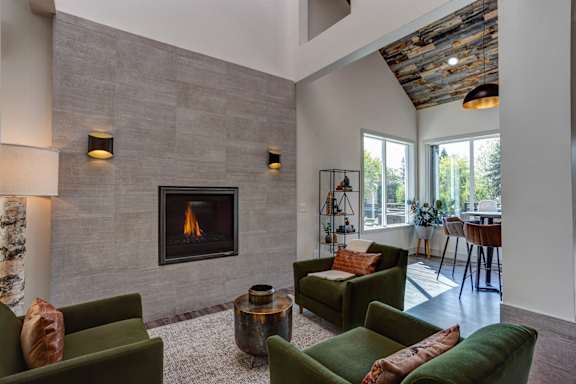 Fireplace at Commons at Redwood Creek Apartments, Beaverton, 97008