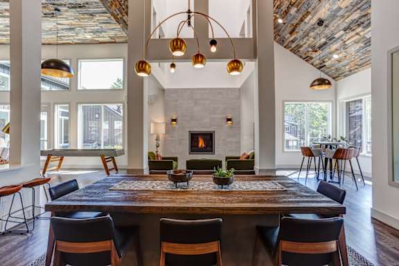 Clubhouse interior at Commons at Redwood Creek Apartments, Oregon