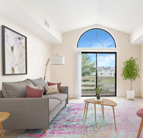 Living Room at Pine Knoll Apartments in Battle Creek, MI, 49014