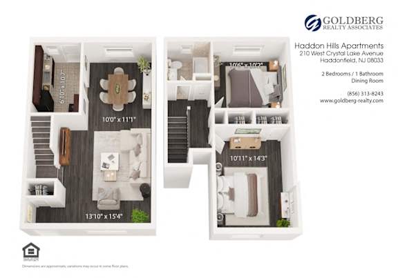 Floor Plan  Two Bedroom Duplex
