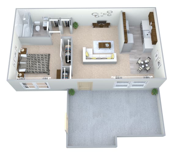 Floor Plan  1 BED 1 BATH DOWNSTAIRS