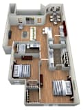 2A Floor Plan at The Landmark, New Braunfels, TX, 78130