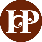 A brown circle with the letters "hp" in white.