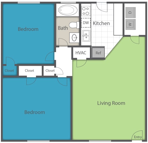Floor Plan  Two Bedroom Floor plan