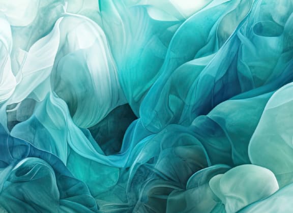 an abstract photo of blue smoke with a white background