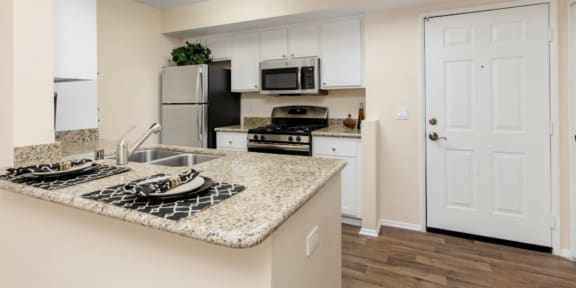 Kitchen with Custom Cabinetry at Fountain Glen Pasadena, CA
