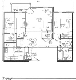  Floor Plan 2 Bedroom 1 Bathroom