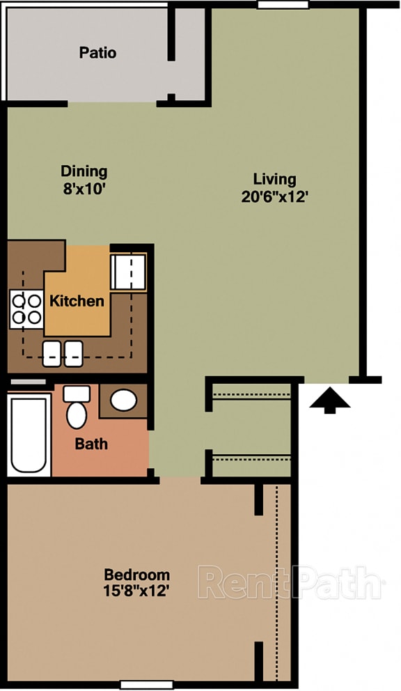 1 Bedroom Garden Floor Plan at Lake Marina Apartments, Indianapolis, IN 1 Bedroom Garden Floor Plan at Lake Marina Apartments, Indianapolis, IN