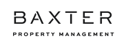 A green background with the words BAXTER PROPERTY MANAGEMENT.