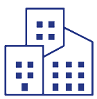 an icon of two rectangles with squares on top of each other