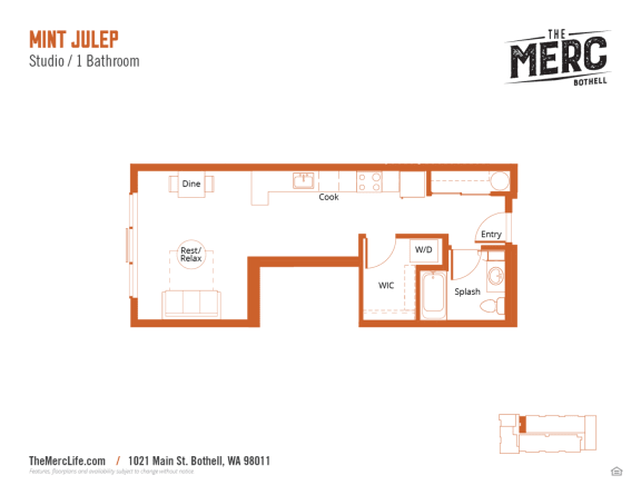 Floor Plan  The Merc Apartments Mint Julep Floor Plan