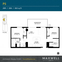  Floor Plan Luxury Two Bedroom P5