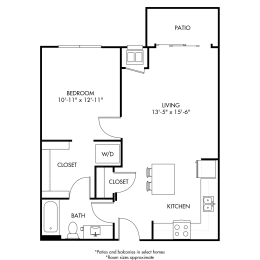  Floor Plan 1 Bedroom B