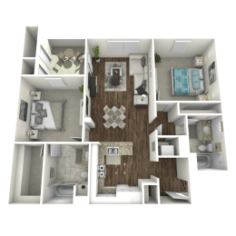 the montez two bedroom two bath floor plan