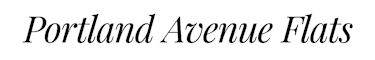 The image features the text "Portland Avenue Flats" in a serif font.