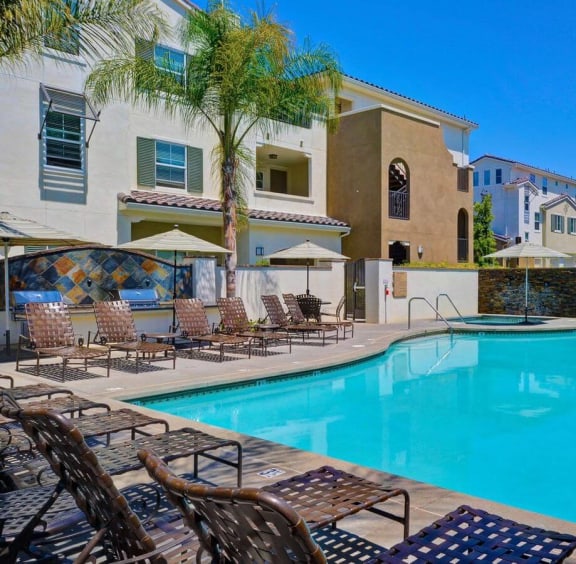 Resort Style Pool area at Rosina Vista in Chula Vista, CA