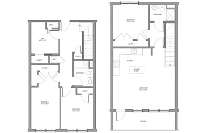  Floor Plan Three Bedroom Two Bath Deluxe