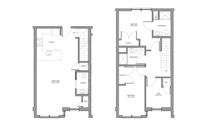  Floor Plan Two Bedroom Two Bath Deluxe