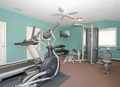 Thumbnail 15 of 20 - Fitness center with treadmill, weights and tv
