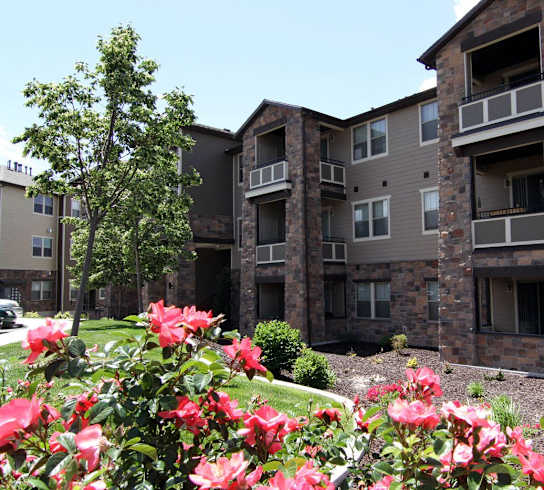 our apartments are located in a quiet neighborhood with flowers