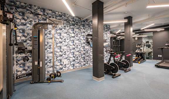 fitness center bikes and  cable machineat Union 346, Somerville