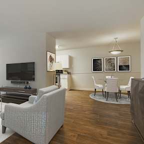 Living room with White Couch 